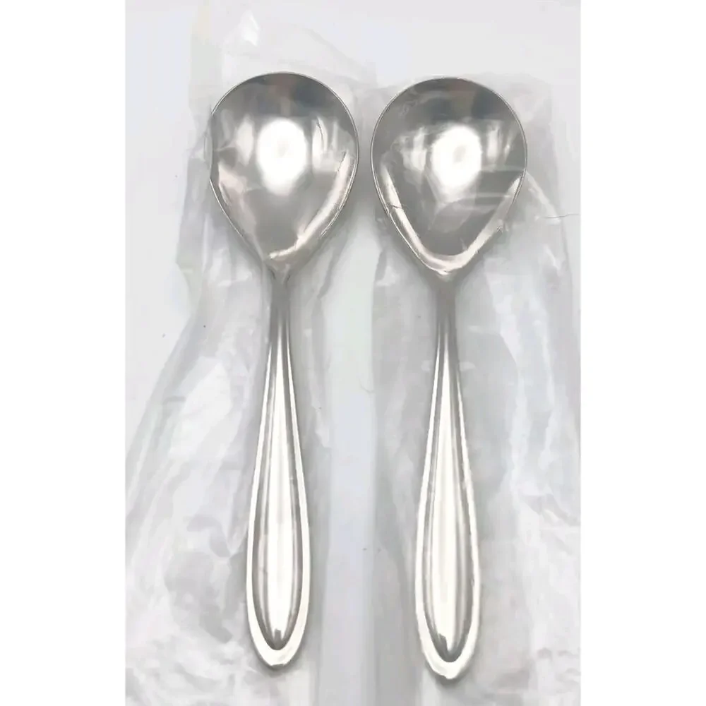 Lenox Hayden Soup Gumbo Spoon 2 Piece Set 18/10 Stainless Glossy Flatware new